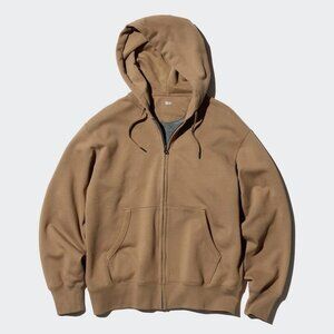 Uniqlo Sweat Full-Zip Brown Hoodie Men XS Women S